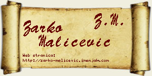Žarko Maličević vizit kartica